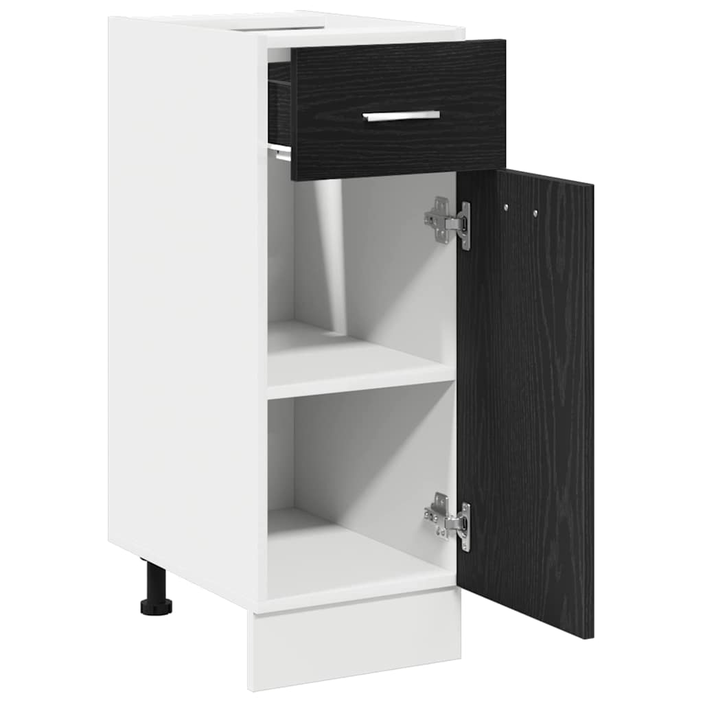 Hängeschrank mit Regal Schwarz Eichen-Optik 30 x 46 x 81,5 cm