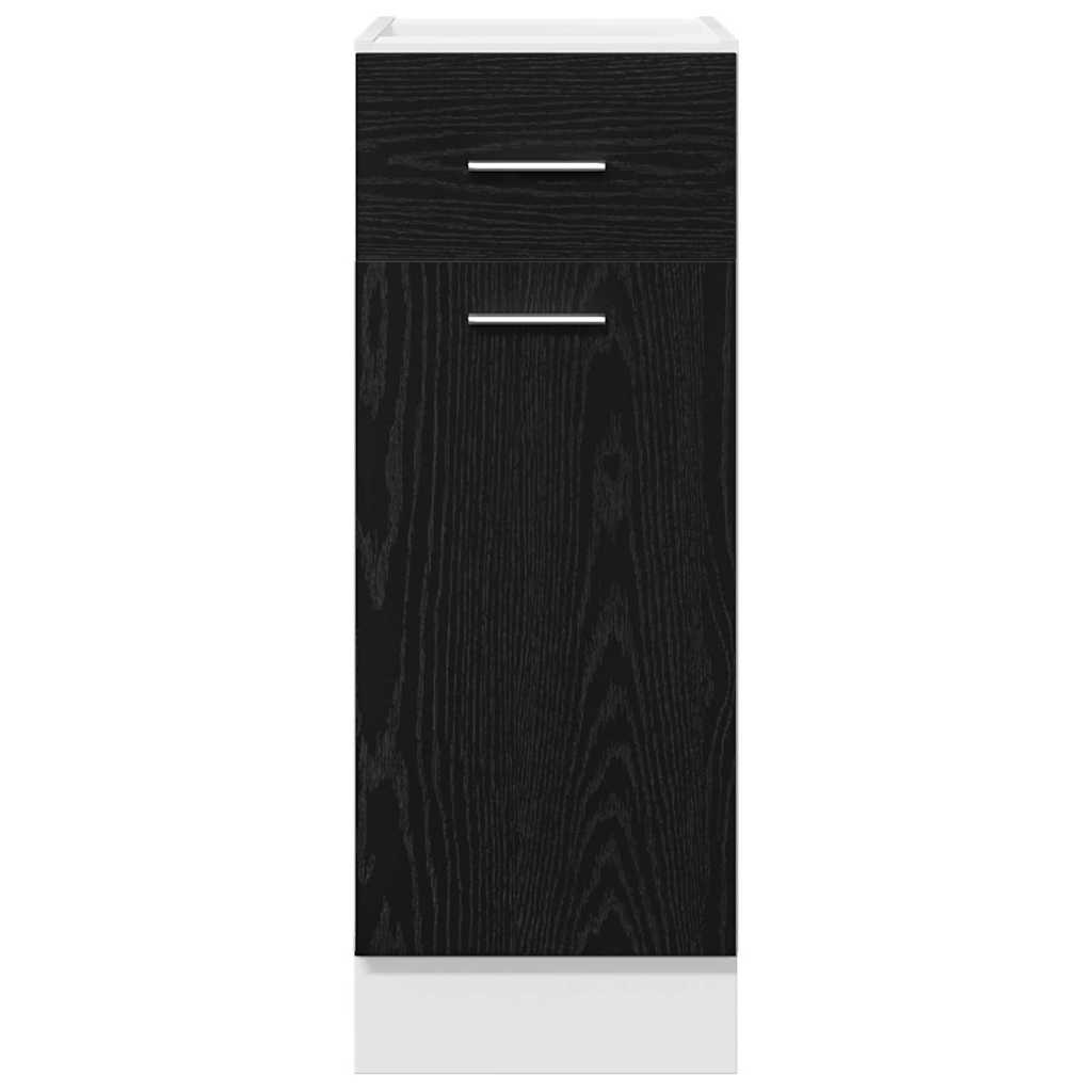 Hängeschrank mit Regal Schwarz Eichen-Optik 30 x 46 x 81,5 cm