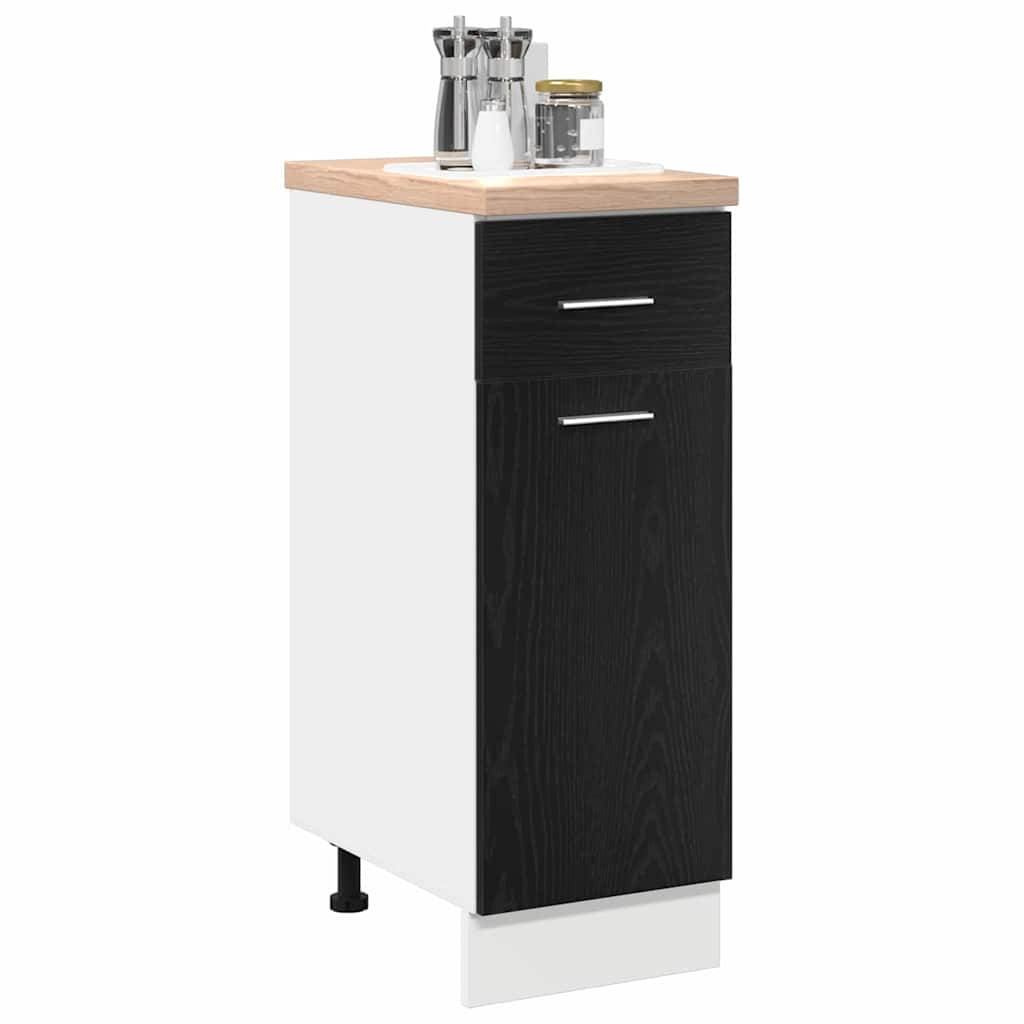 Hängeschrank mit Regal Schwarz Eichen-Optik 30 x 46 x 81,5 cm