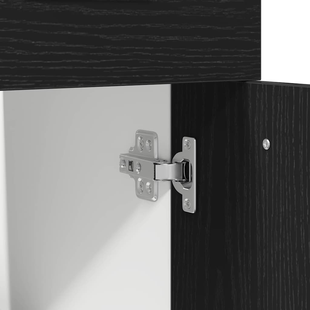 Hängeschrank mit Regal Schwarz Eichen-Optik 40 x 46 x 81.5 cm