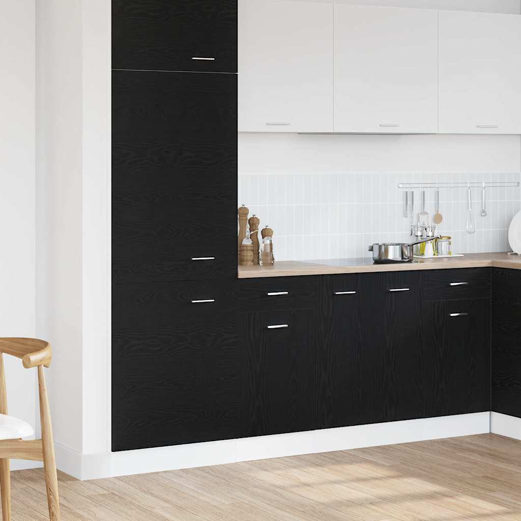 Hängeschrank mit Regal Schwarz Eichen-Optik 40 x 46 x 81.5 cm