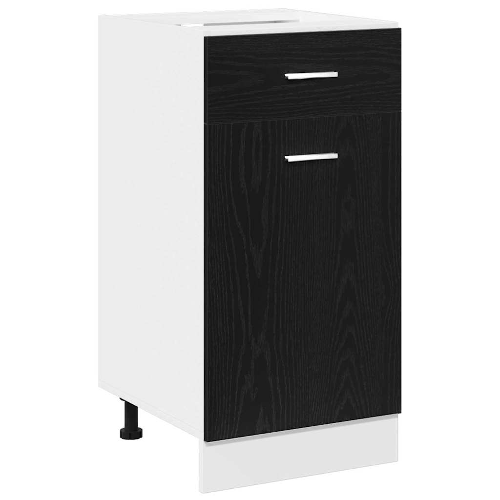 Hängeschrank mit Regal Schwarz Eichen-Optik 40 x 46 x 81.5 cm