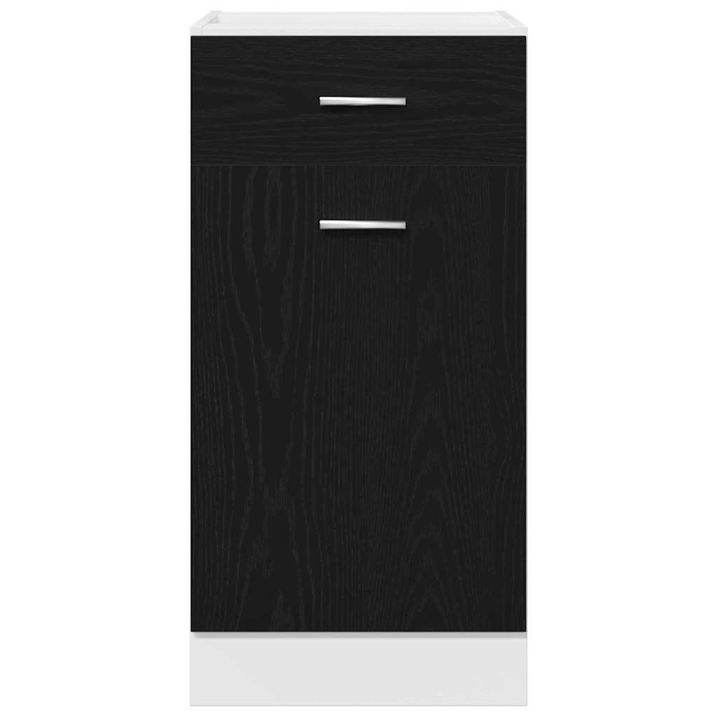 Hängeschrank mit Regal Schwarz Eichen-Optik 40 x 46 x 81.5 cm