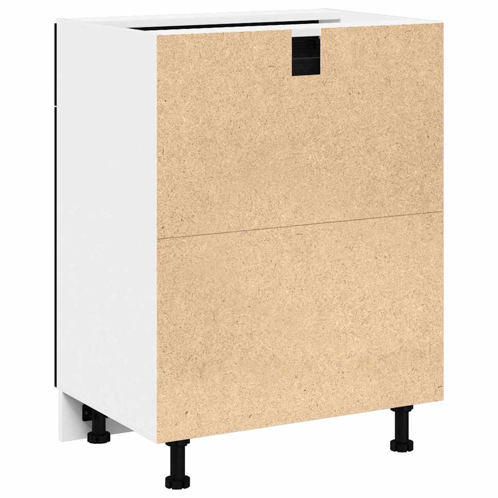 Hängeschrank mit Regal Schwarz Eichen-Optik 60 x 46 x 81,5 cm