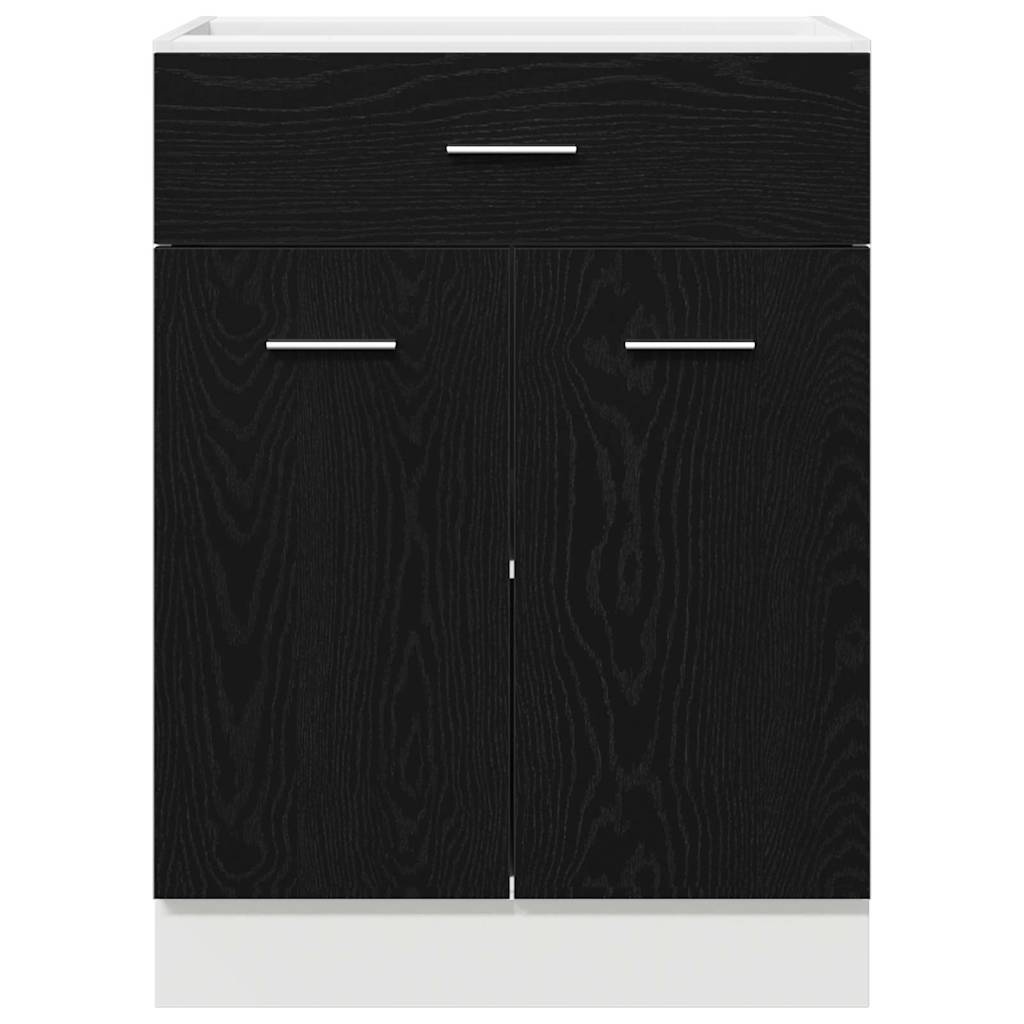 Hängeschrank mit Regal Schwarz Eichen-Optik 60 x 46 x 81,5 cm