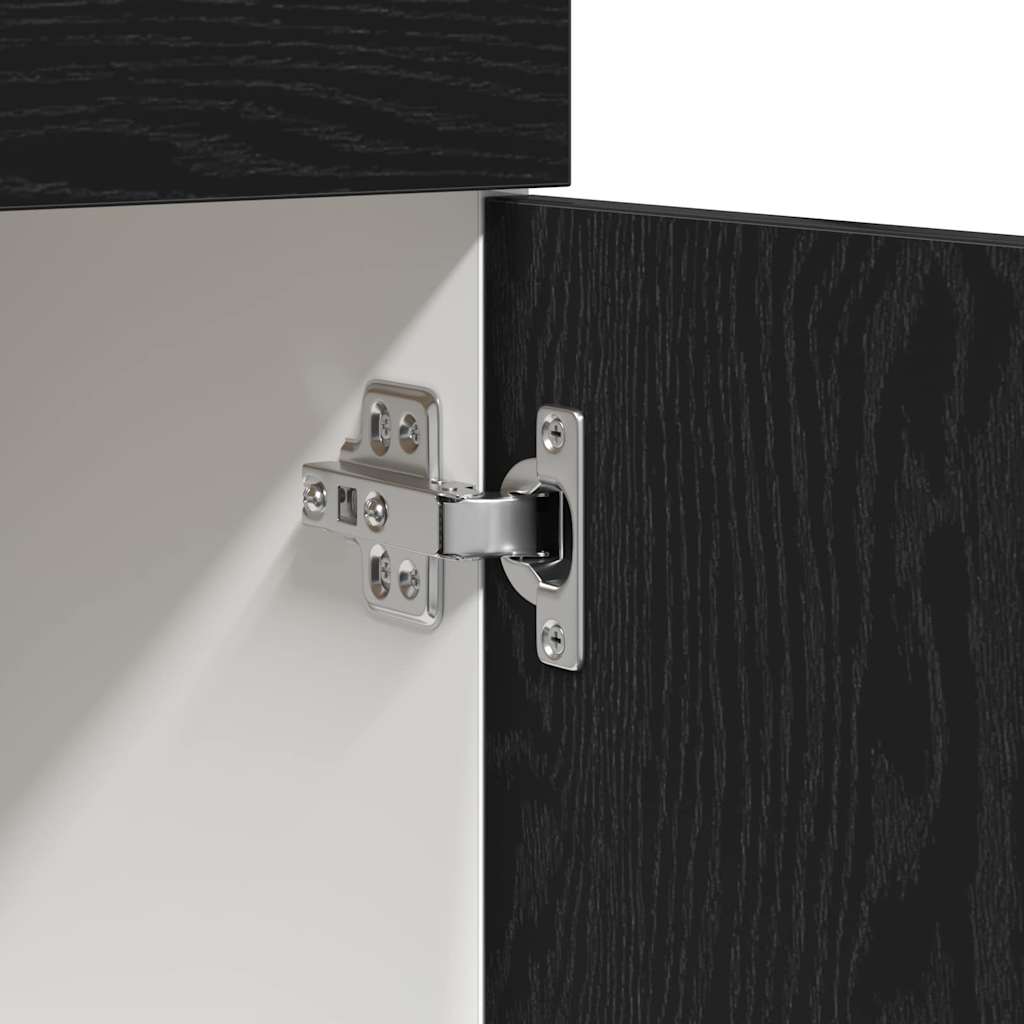 Hängeschrank mit Regal Schwarz Eichen-Optik 80 x 31 x 81,5 cm