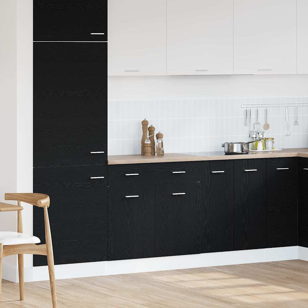 Hängeschrank mit Regal Schwarz Eichen-Optik 80 x 31 x 81,5 cm