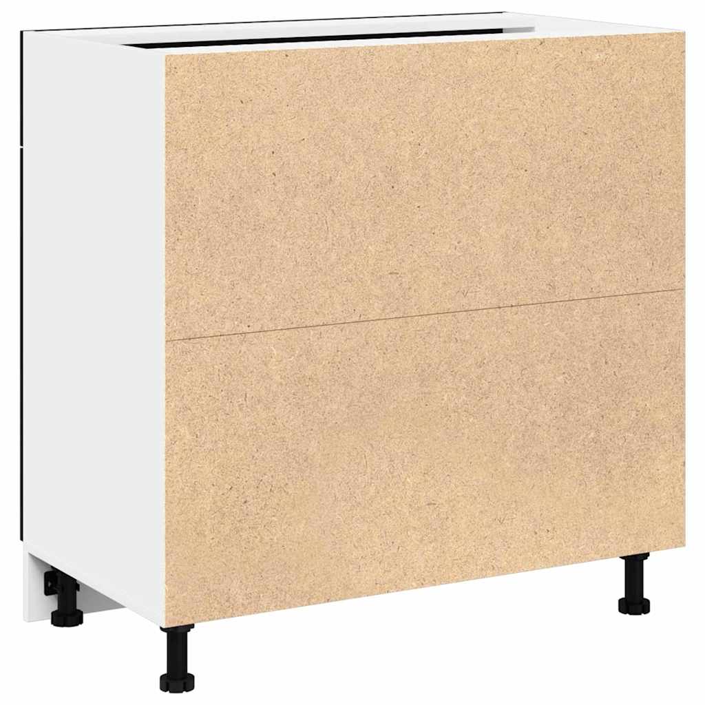 Hängeschrank mit Regal Schwarz Eichen-Optik 80 x 31 x 81,5 cm