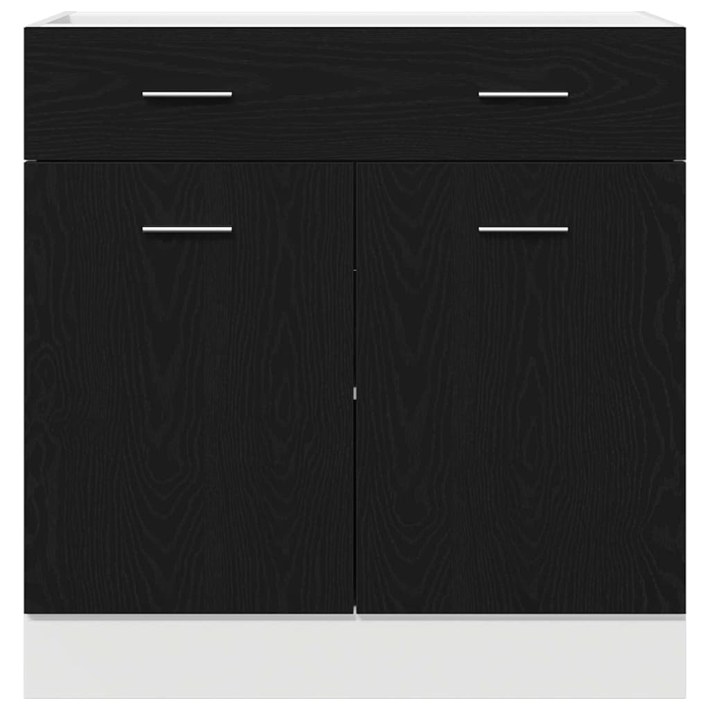 Hängeschrank mit Regal Schwarz Eichen-Optik 80 x 31 x 81,5 cm
