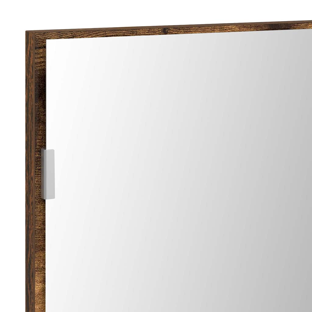 Spiegel Wandmontiert Braun 80 x 37 cm Glas und engineered Holz