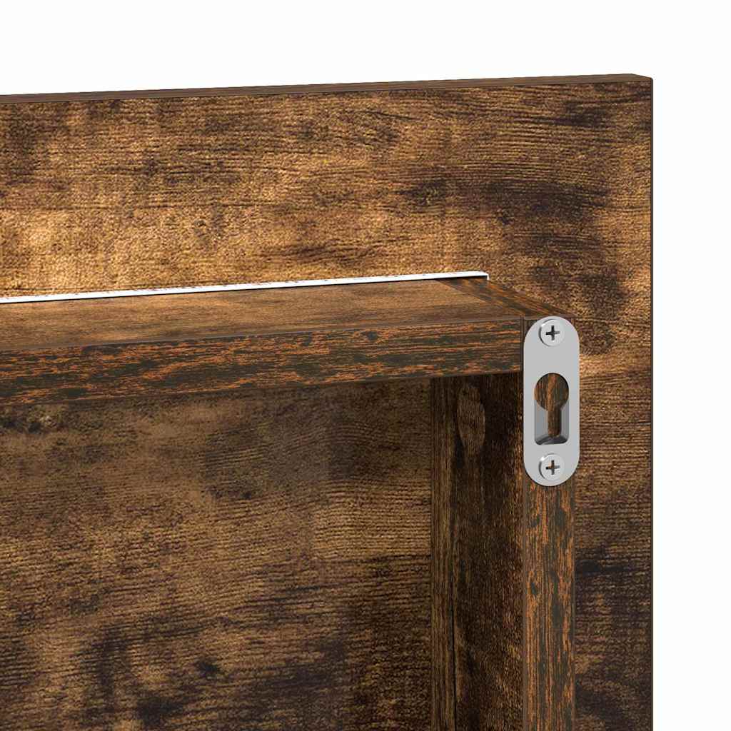 Spiegel Wandmontiert Braun 80 x 37 cm Glas und engineered Holz