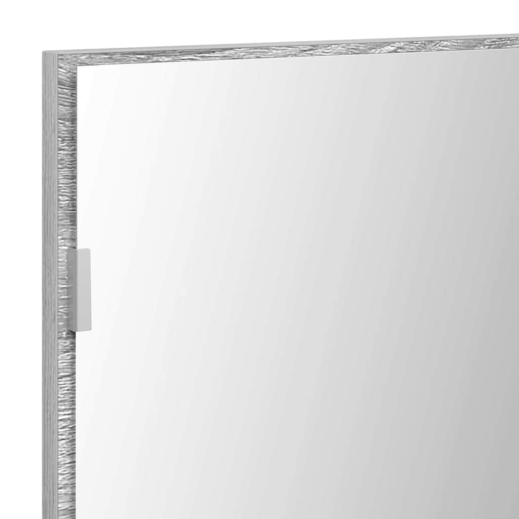 Spiegel Hellgrau Sonoma 80 x 37 cm Glas und engineered Holz