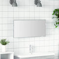 Spiegel Hellgrau Sonoma 80 x 37 cm Glas und engineered Holz