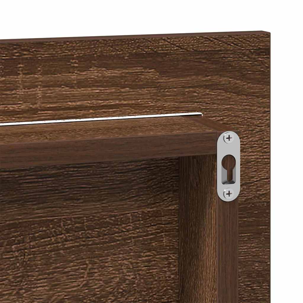 Spiegel Braun Eichen-Optik 80 x 37 cm Glas und engineered Holz