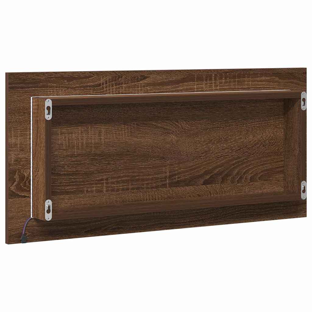 Spiegel Braun Eichen-Optik 80 x 37 cm Glas und engineered Holz