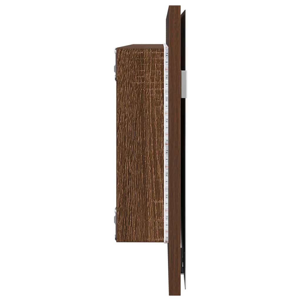 Spiegel Braun Eichen-Optik 80 x 37 cm Glas und engineered Holz