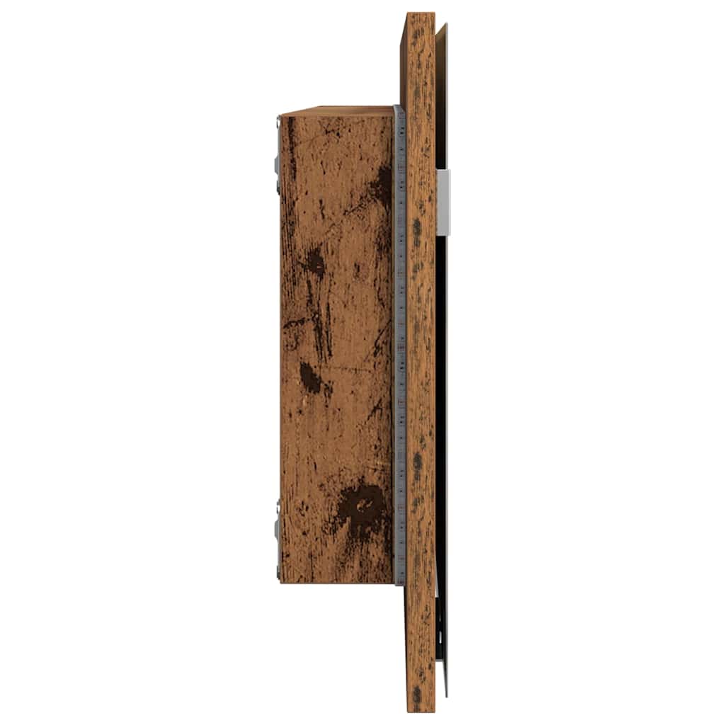 Spiegel mit Spiegel Altholz 80 x 37 cm Glas und engineered Holz