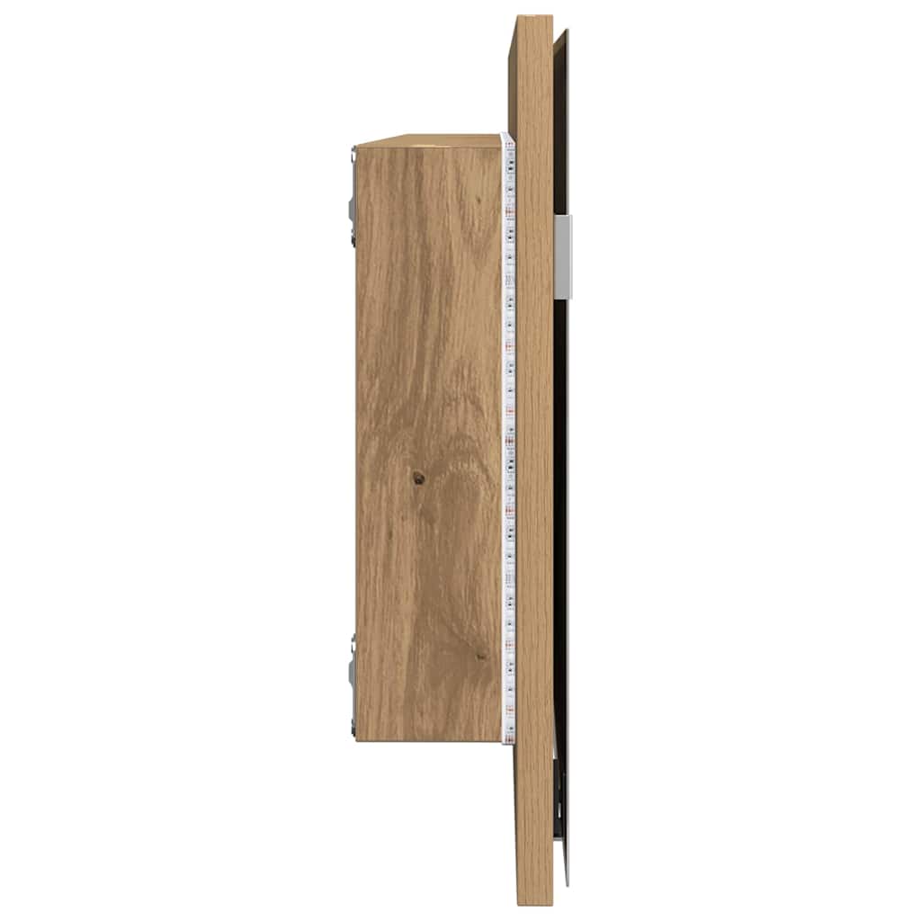 Spiegel Artisan-Eiche 80 x 37 cm Glas und engineered Holz