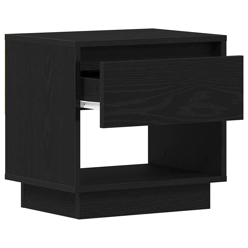 Nachttisch Schwarz Eichen-Optik 45 x 34 x 44 cm Holzwerkstoff