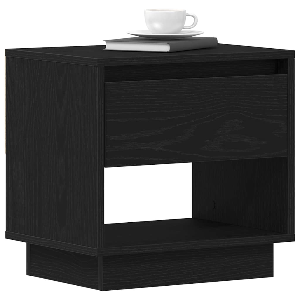Nachttisch Schwarz Eichen-Optik 45 x 34 x 44 cm Holzwerkstoff