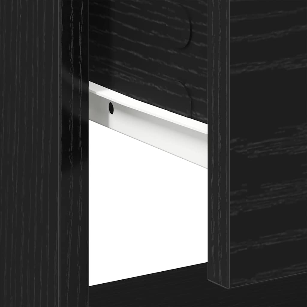 Nachttisch 2 pcs Schwarz Eichen-Optik 45 x 34 x 44 cm