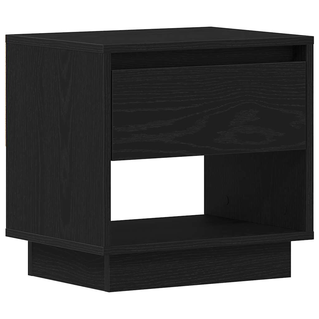 Nachttisch 2 pcs Schwarz Eichen-Optik 45 x 34 x 44 cm