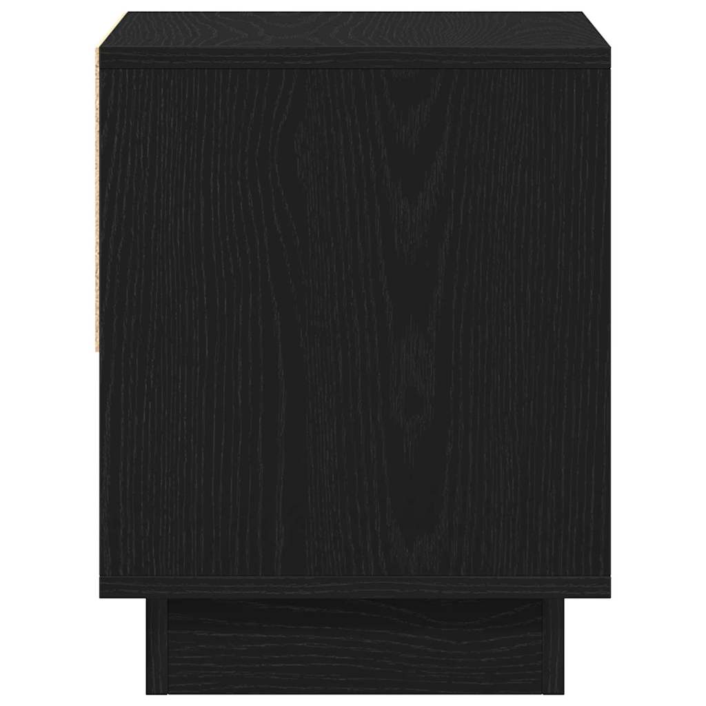 Nachttisch 2 pcs Schwarz Eichen-Optik 45 x 34 x 44 cm