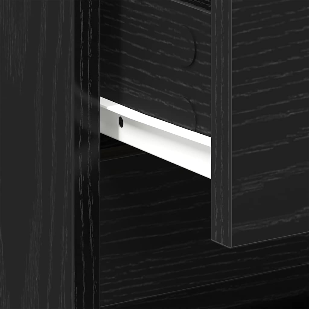 Nachttisch 2 pcs Schwarz Eichen-Optik 45 x 34 x 44,5 cm