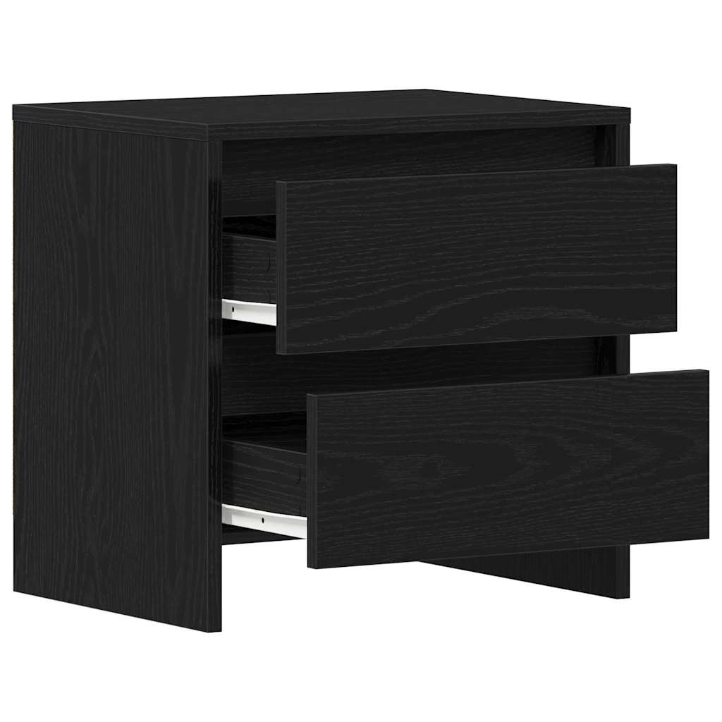 Nachttisch 2 pcs Schwarz Eichen-Optik 45 x 34 x 44,5 cm