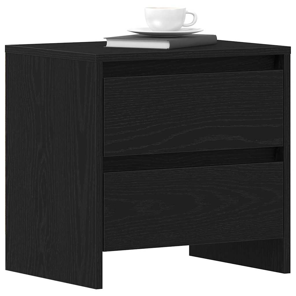 Nachttisch 2 pcs Schwarz Eichen-Optik 45 x 34 x 44,5 cm