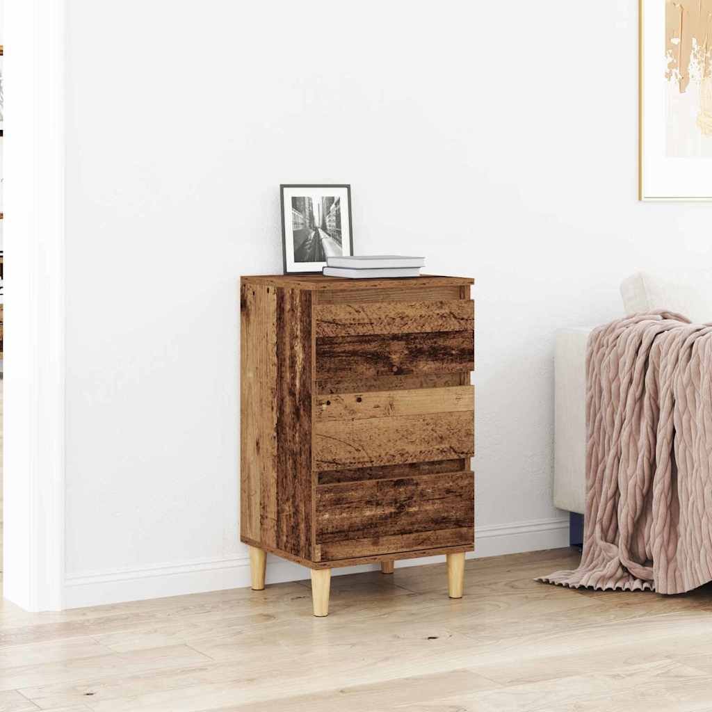Nachttisch mit Schubladen Altholz 40 x 35 x 70 cm Holzwerkstoff