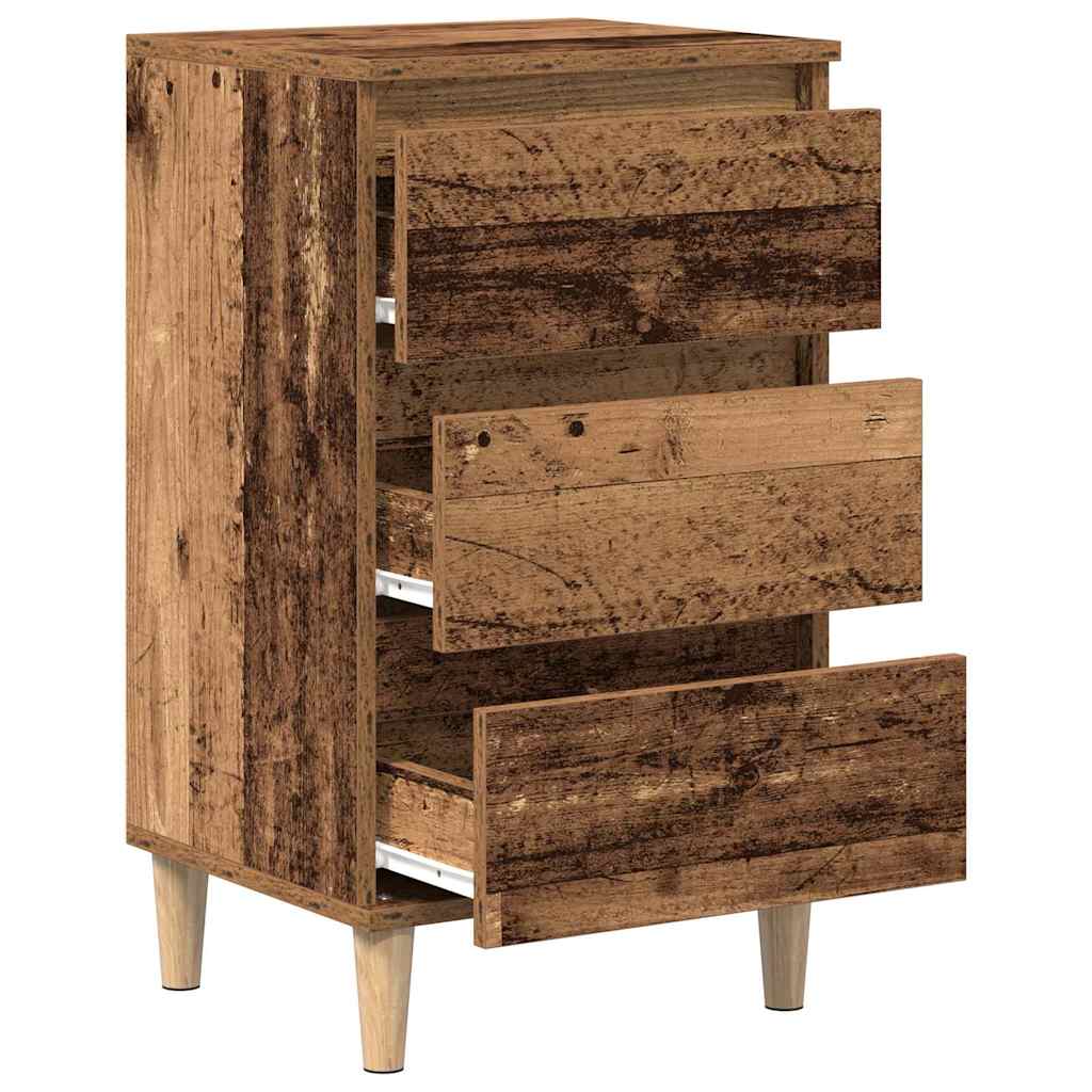 Nachttisch mit Schubladen Altholz 40 x 35 x 70 cm Holzwerkstoff