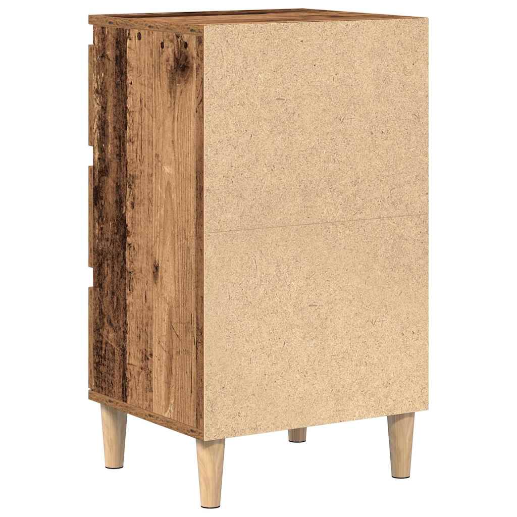 Nachttisch mit Schubladen Altholz 40 x 35 x 70 cm Holzwerkstoff