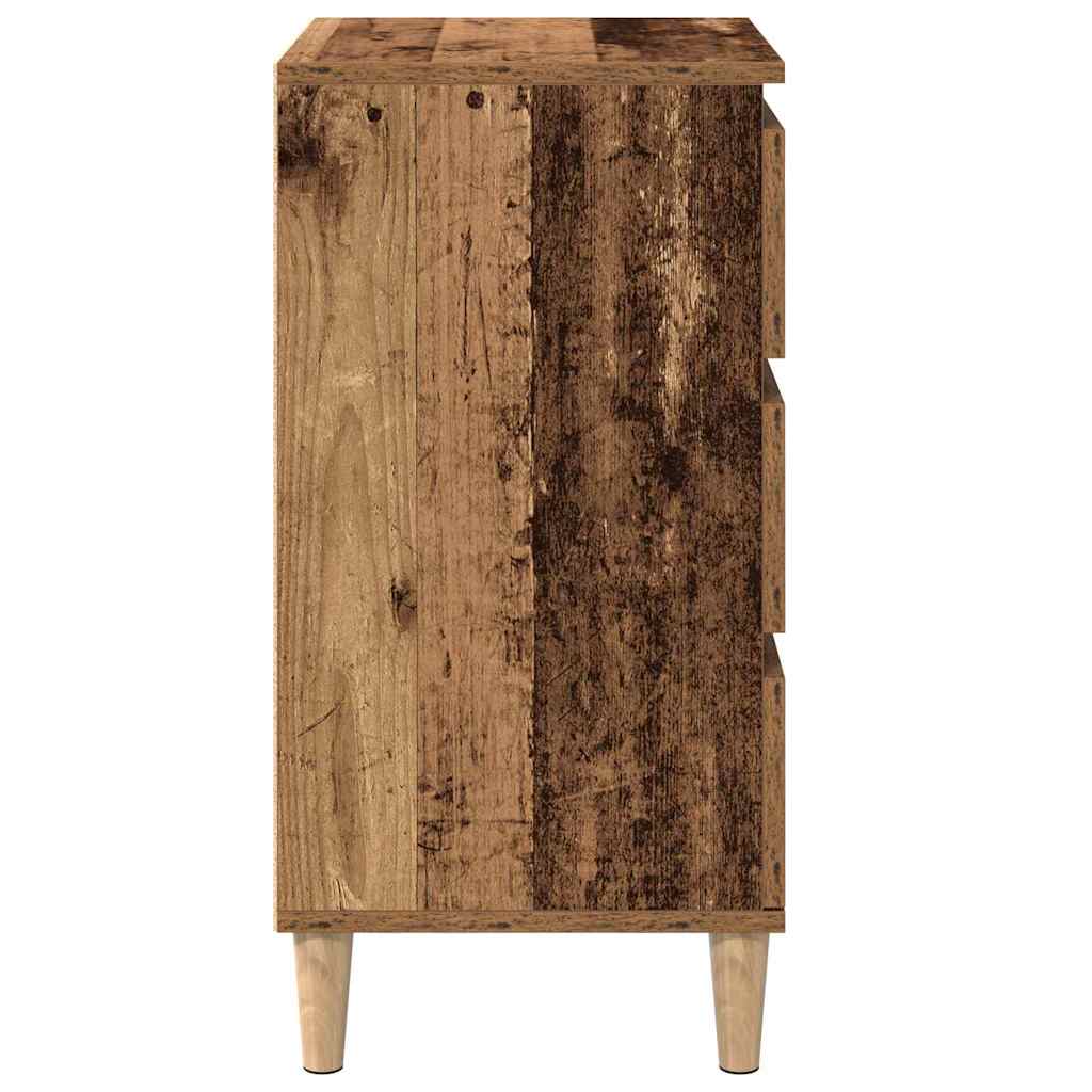 Nachttisch mit Schubladen Altholz 40 x 35 x 70 cm Holzwerkstoff