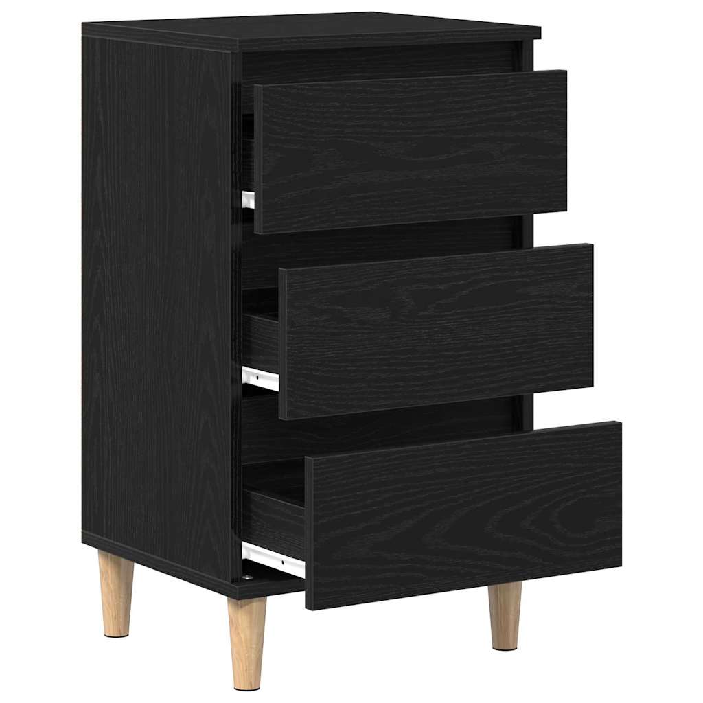 Nachttisch Schwarz Eichen-Optik 40 x 35 x 70 cm Holzwerkstoff