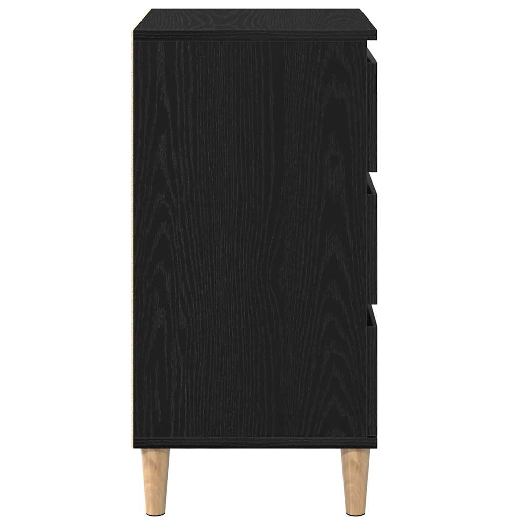Nachttisch Schwarz Eichen-Optik 40 x 35 x 70 cm Holzwerkstoff