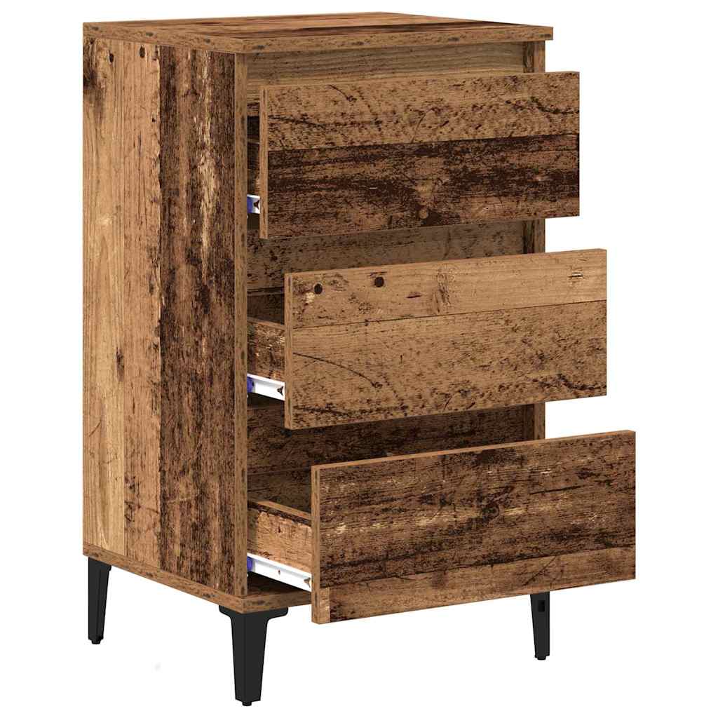 Nachttisch mit Schubladen Altholz 45 x 35 x 44 cm Holzwerkstoff