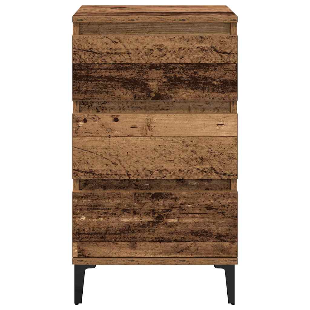 Nachttisch mit Schubladen Altholz 45 x 35 x 44 cm Holzwerkstoff