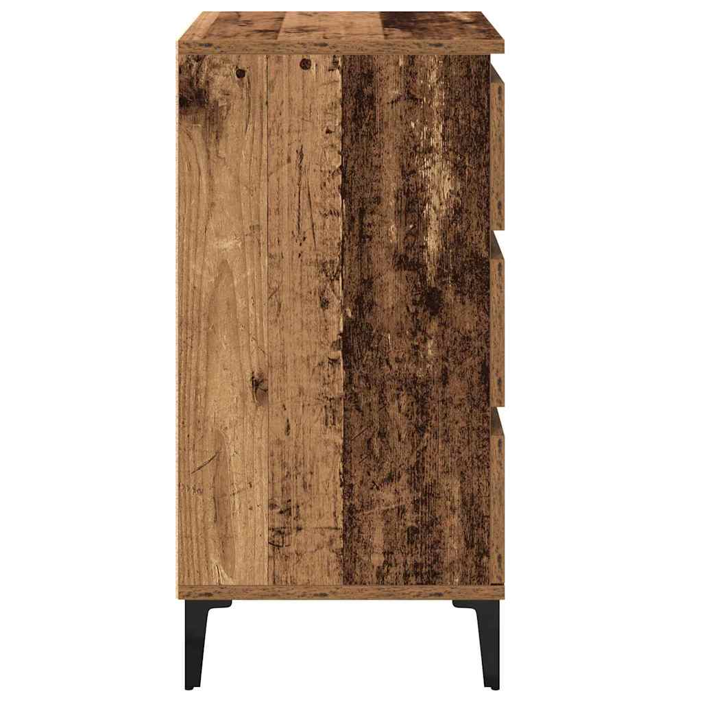 Nachttisch mit Schubladen Altholz 45 x 35 x 44 cm Holzwerkstoff