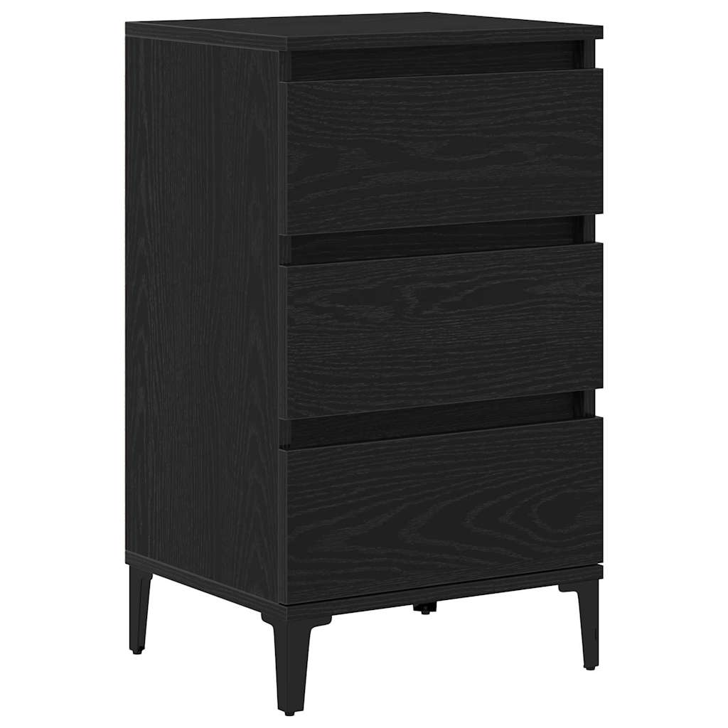 Nachttisch Schwarz Eichen-Optik 45 x 35 x 44 cm Holzwerkstoff
