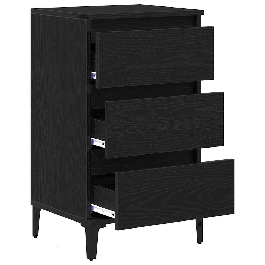 Nachttisch Schwarz Eichen-Optik 45 x 35 x 44 cm Holzwerkstoff