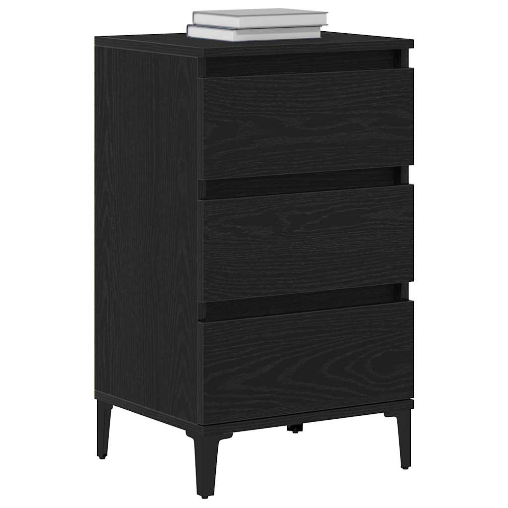 Nachttisch Schwarz Eichen-Optik 45 x 35 x 44 cm Holzwerkstoff