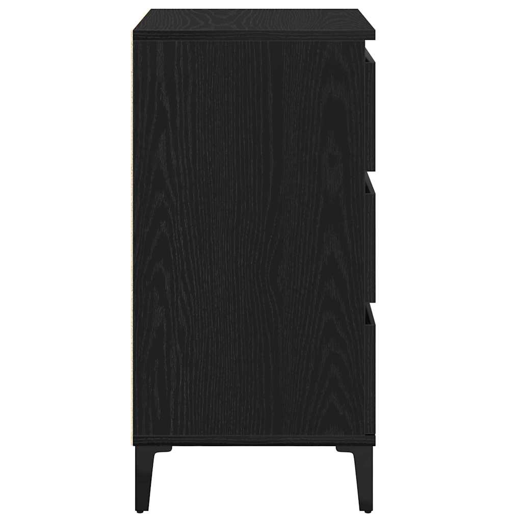 Nachttisch Schwarz Eichen-Optik 45 x 35 x 44 cm Holzwerkstoff