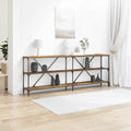 Konsolentisch mit Regal Altholz 200 x 30 x 75 cm Holzwerkstoff