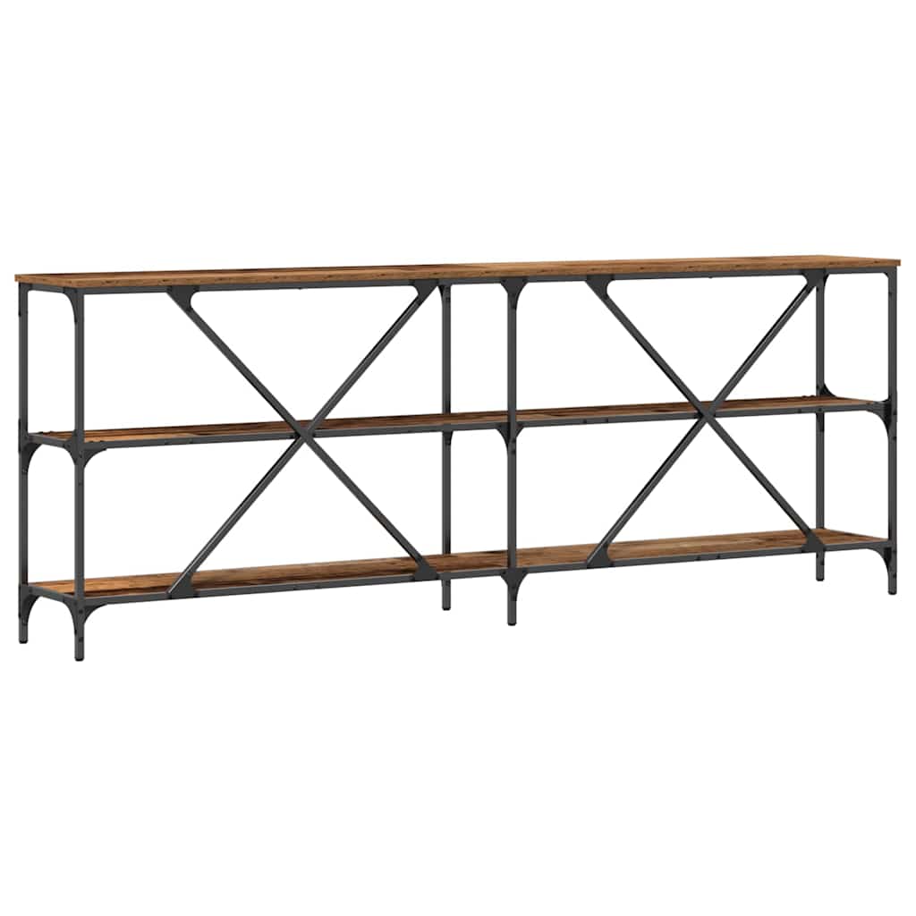 Konsolentisch mit Regal Altholz 200 x 30 x 75 cm Holzwerkstoff