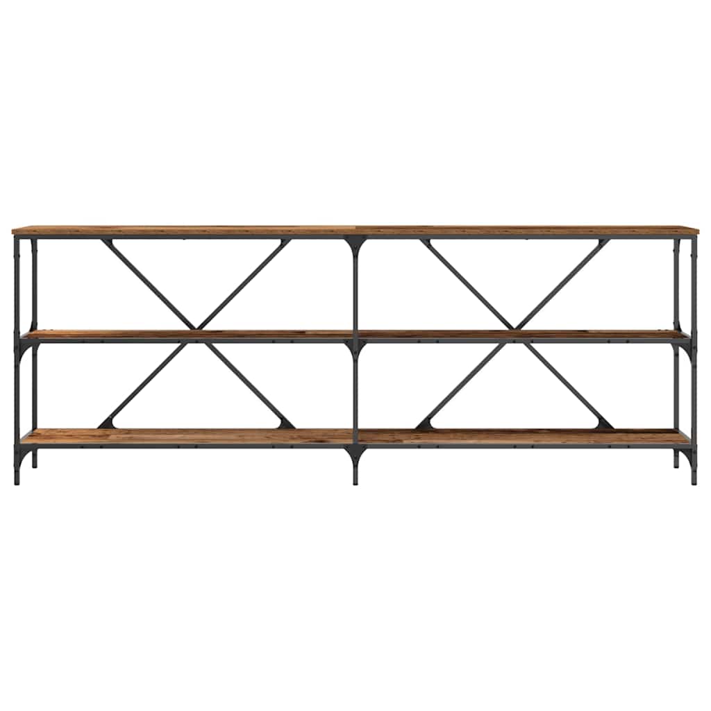 Konsolentisch mit Regal Altholz 200 x 30 x 75 cm Holzwerkstoff
