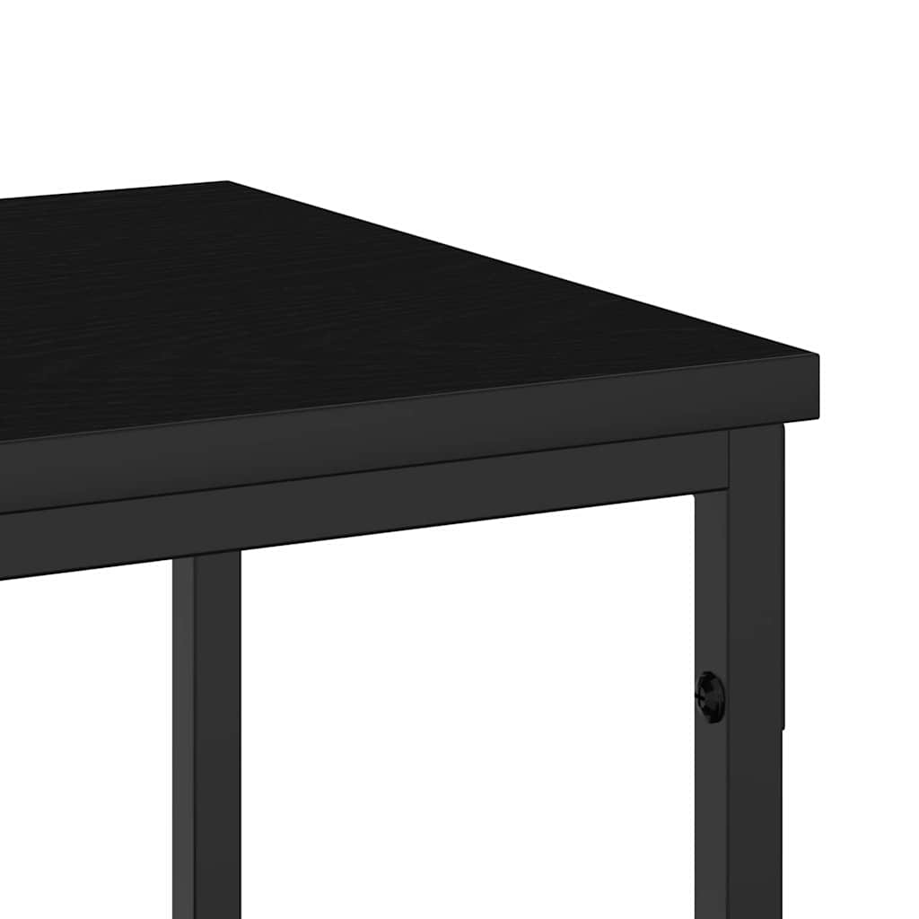 Konsolentisch mit Regal Schwarz Eichen-Optik 200 x 30 x 75 cm