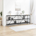 Konsolentisch mit Regal Schwarz Eichen-Optik 200 x 30 x 75 cm