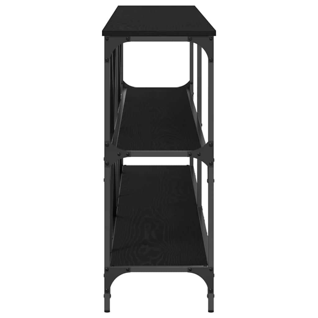 Konsolentisch mit Regal Schwarz Eichen-Optik 200 x 30 x 75 cm