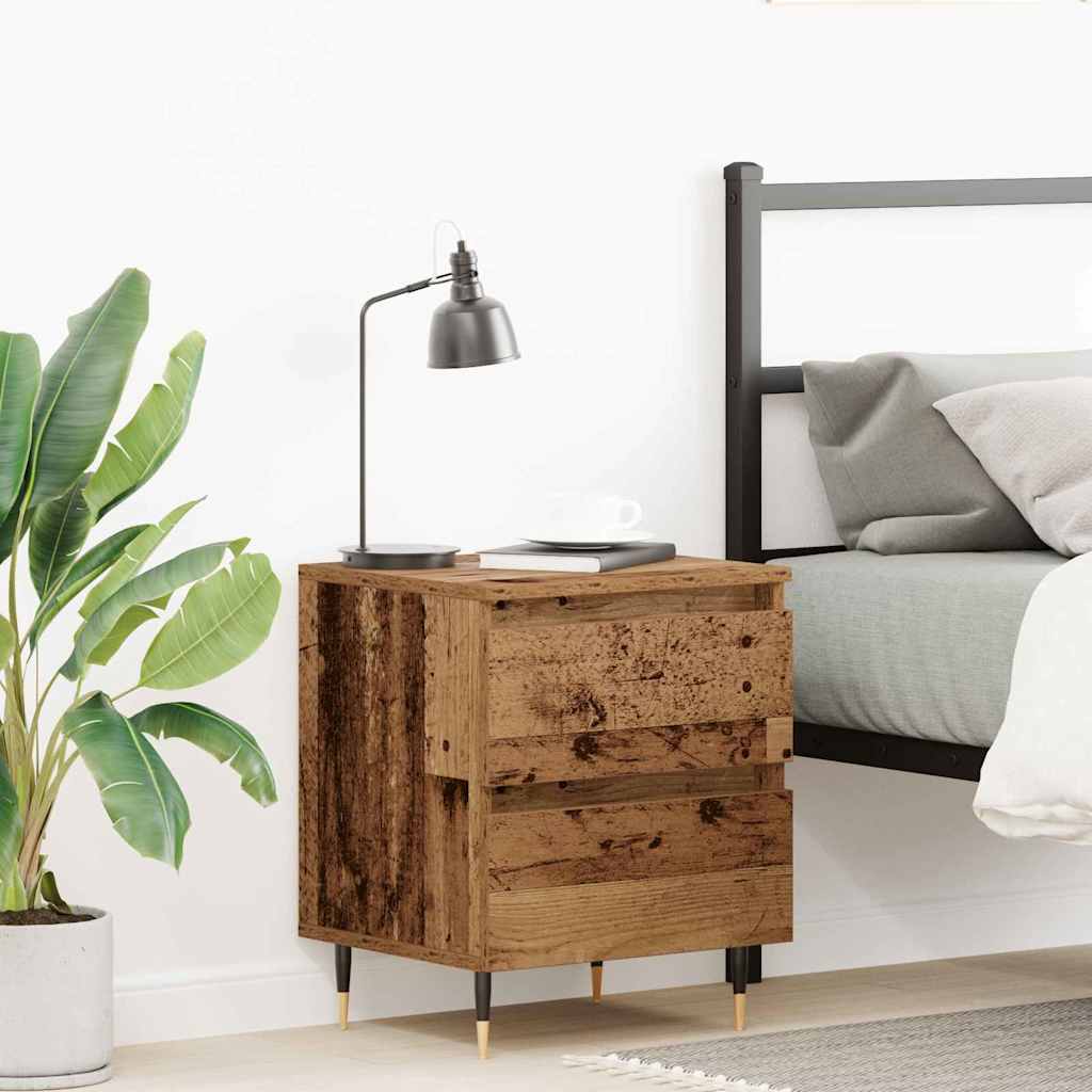 Nachttisch mit Schubladen Altholz 40 x 35 x 50 cm Holzwerkstoff